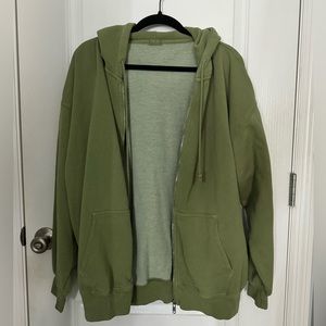 Green John Galt Oversized Zip Up